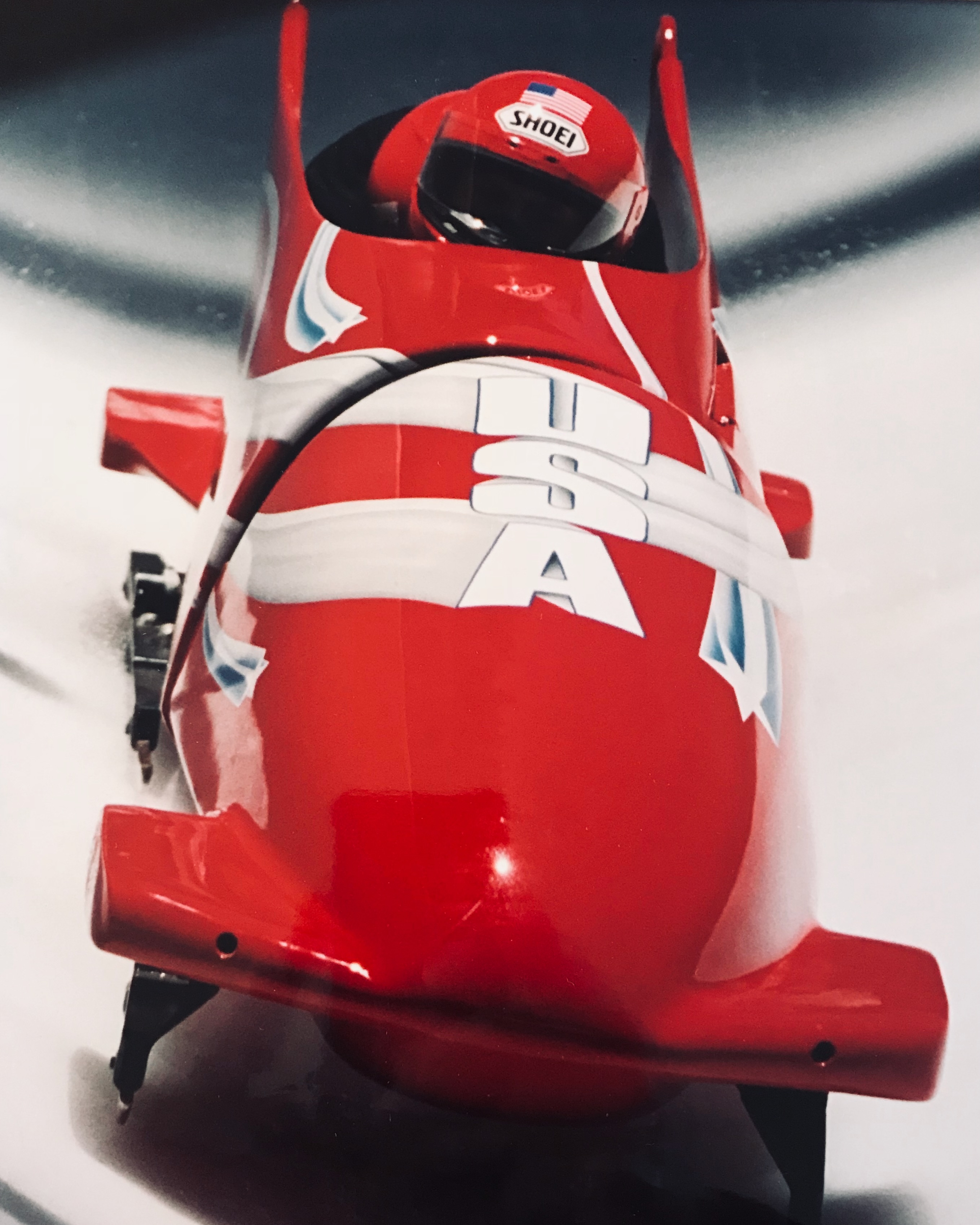 Bryan competing in Olympic Bobsled